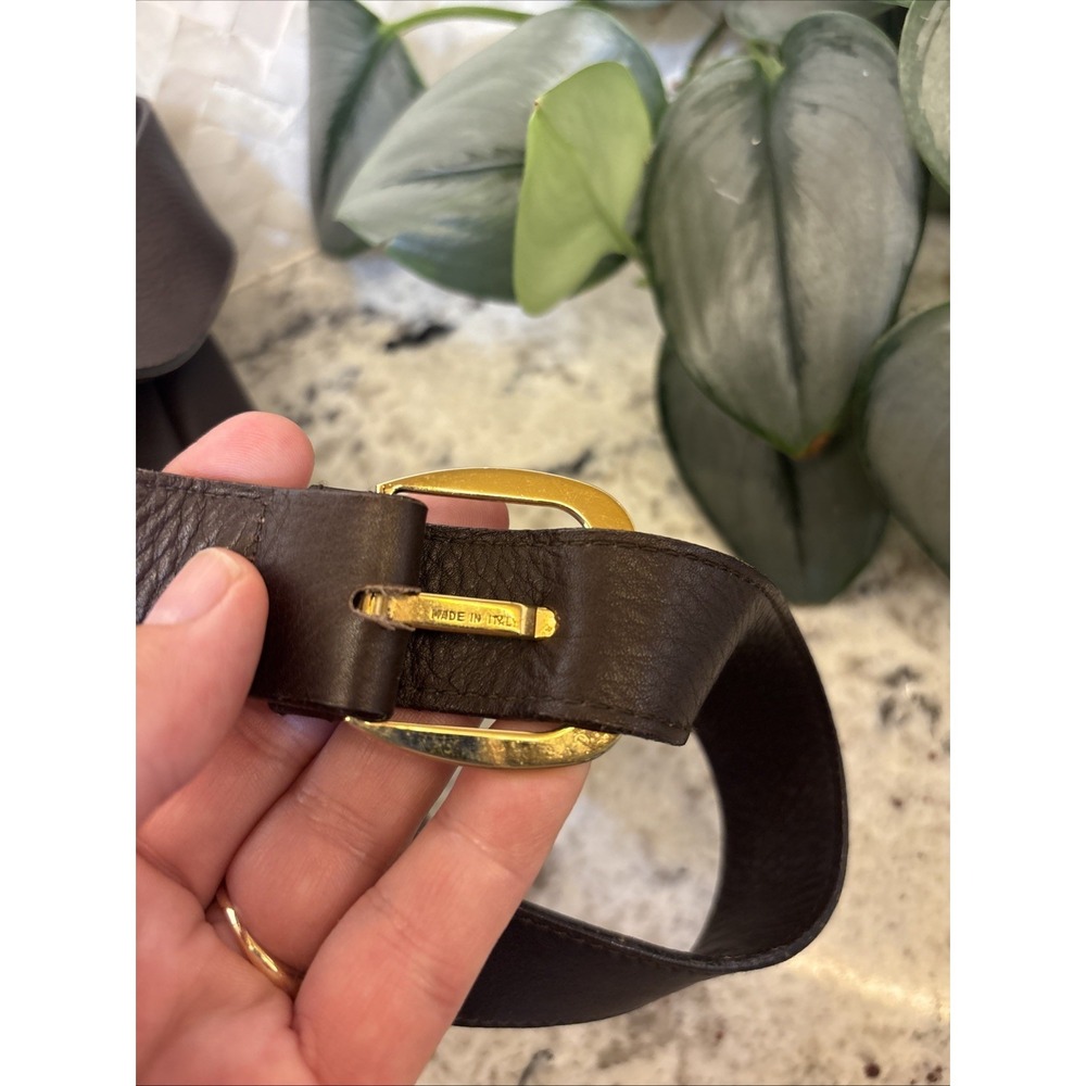 Ferragamo Gancini Shoulder Crossbody Bag Leather Dark Brown DH-217232 Italy - Picture 6 of 16